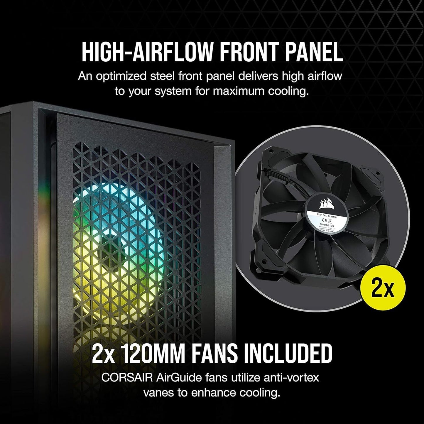 Corsair 4000D AIRFLOW Tempered Glass Mid-Tower ATX Case - Black (CC-9011200-WW)