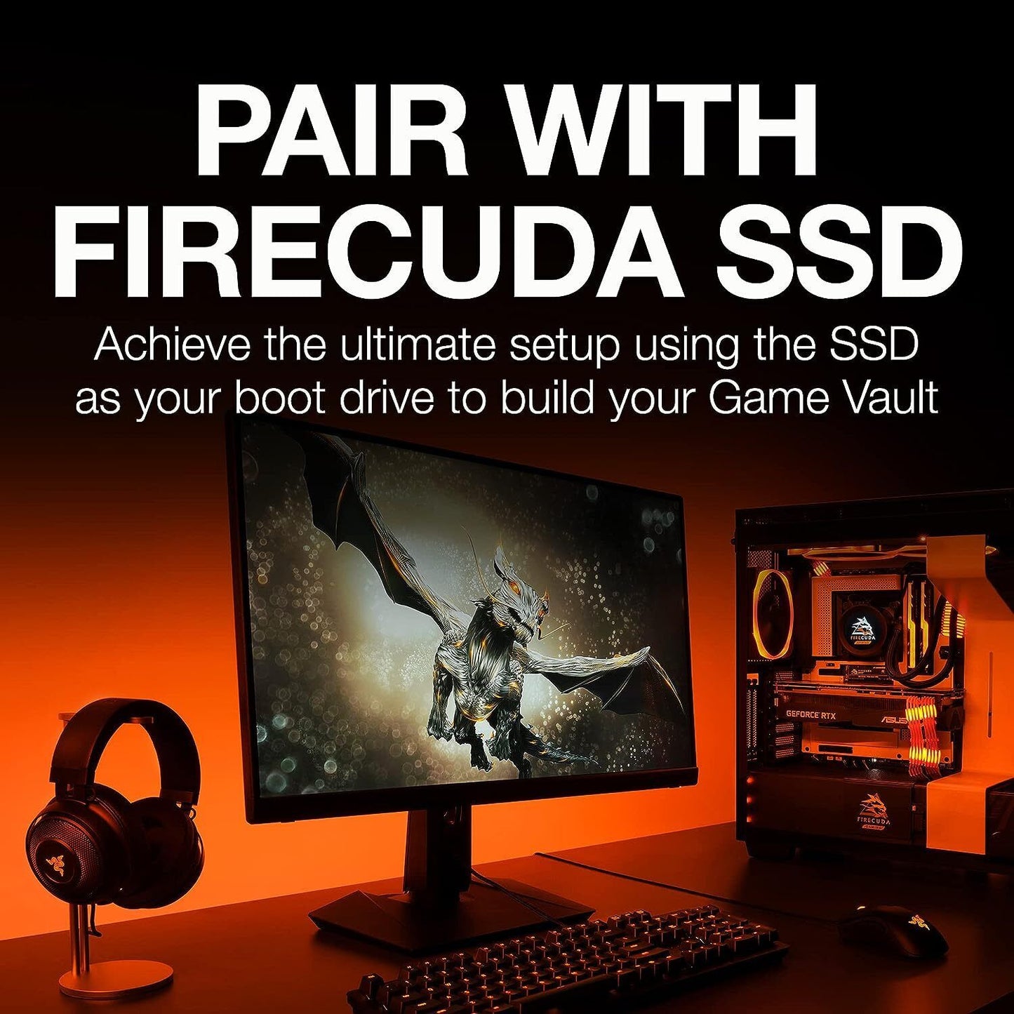 Seagate FireCuda HDD, 8 TB, Internal Hard Drive HDD - 3.5 Inch CMR SATA 6 Gb/s