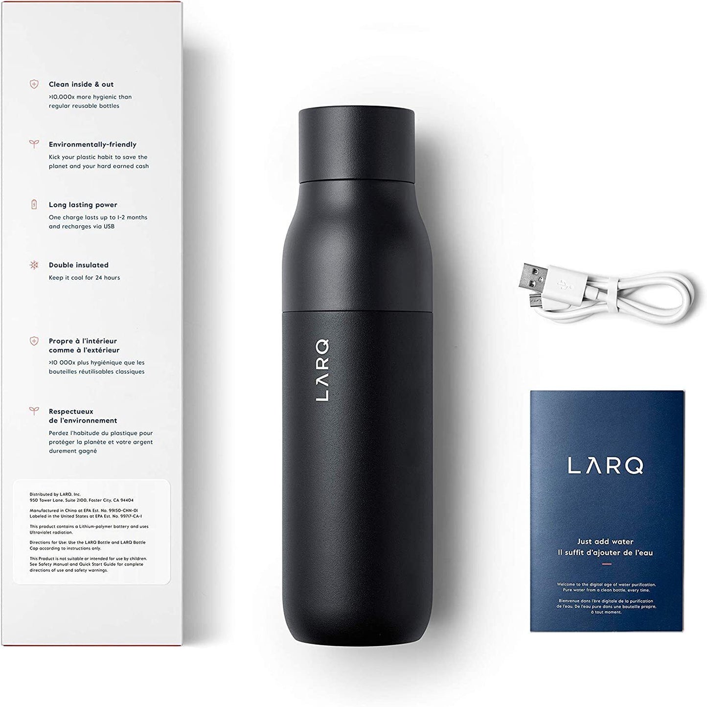 LARQ Bottle PureVis - Self-Cleaning and Insulated Stainless Steel Bottle 740mL