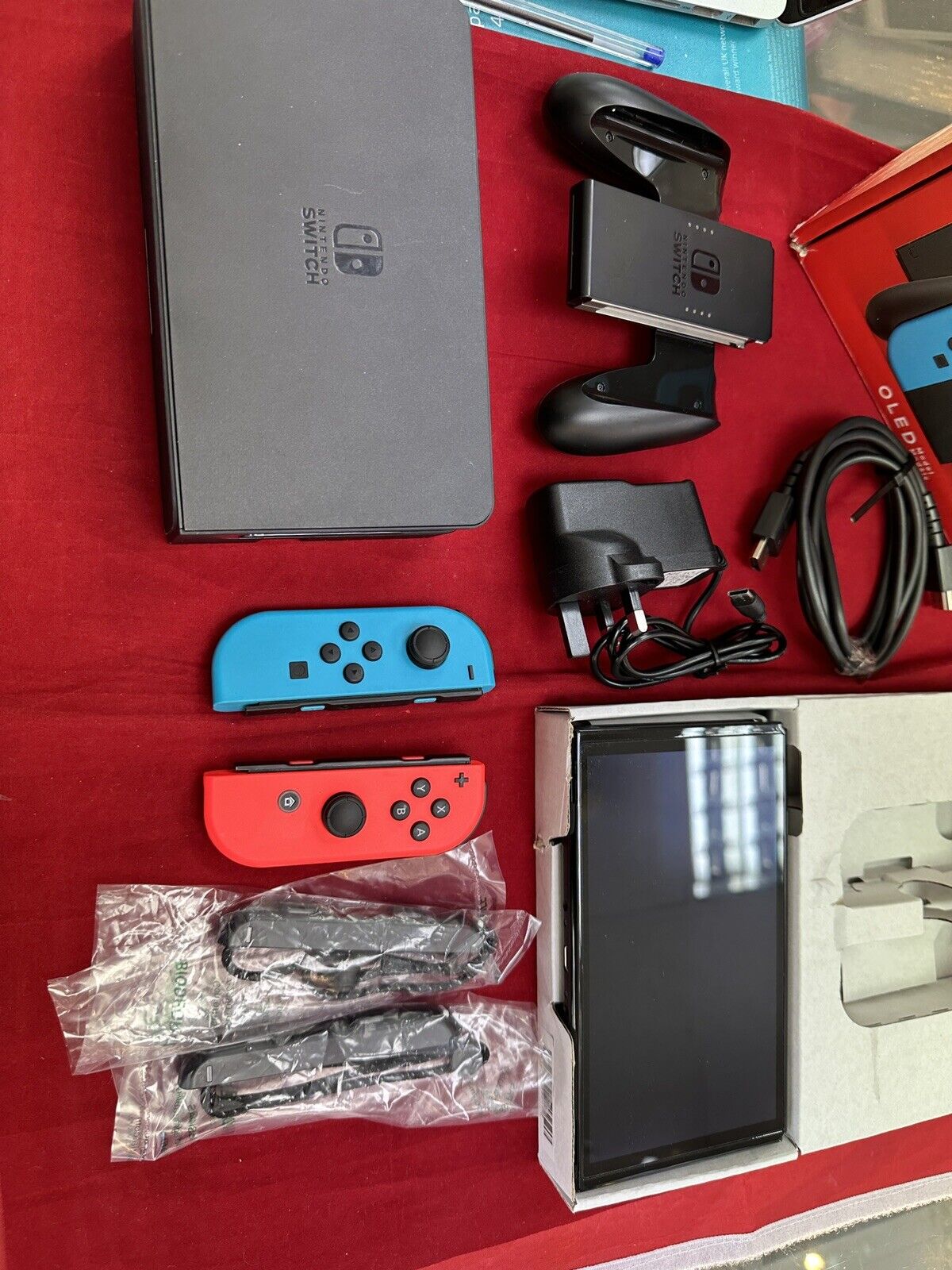 Nintendo Switch OLED Model HEG-001 Handheld Console - 64GB - Black/Neon Red/Neon