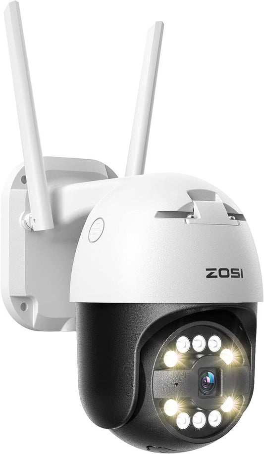 ZOSI 5MP 3K Wireless Security Camera Outdoor, Pan/Tilt WiFi PTZ Camera with Pers