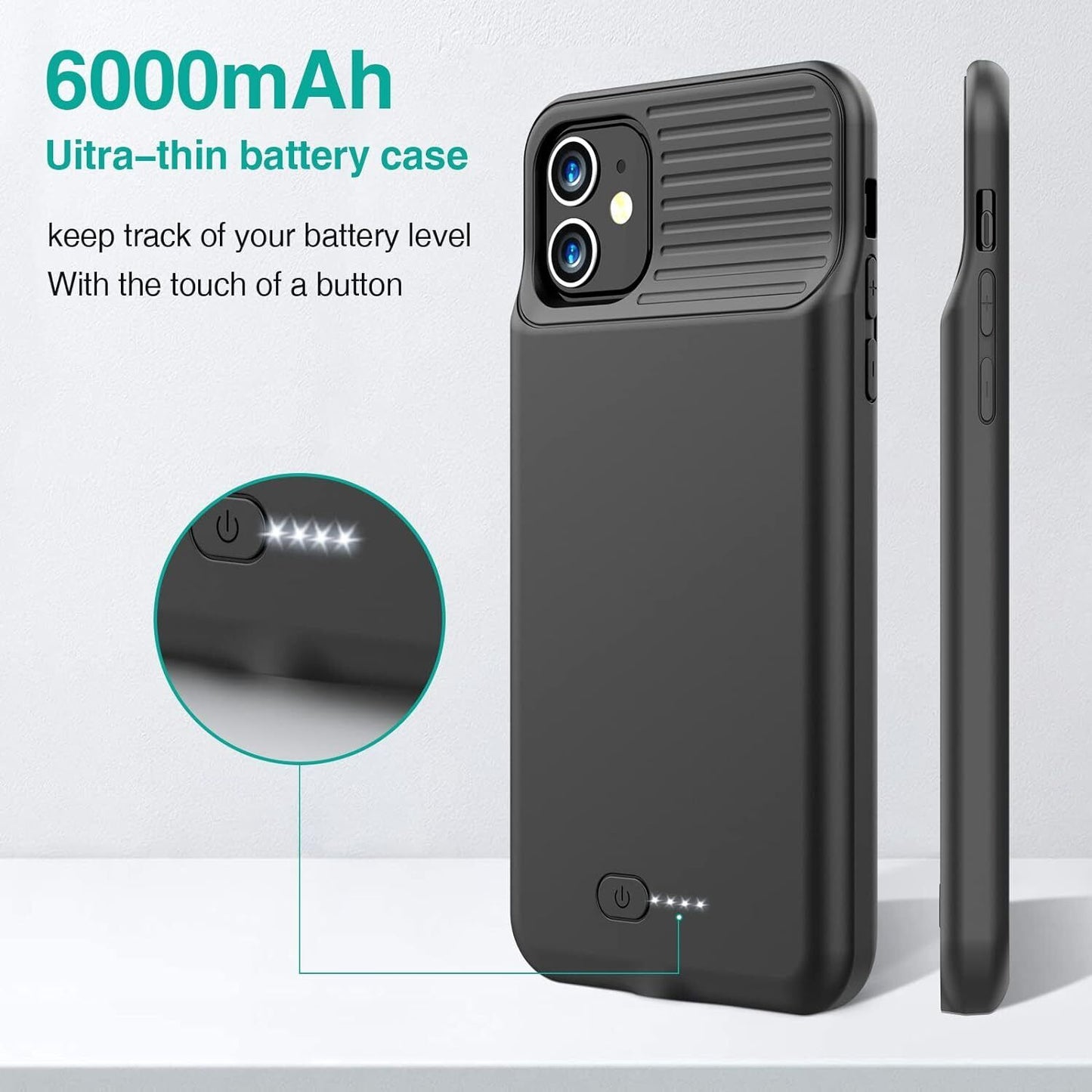 Battery Case for iPhone 11/XR, ATGIH Real 6000mAh Slim Portable Protective Charg