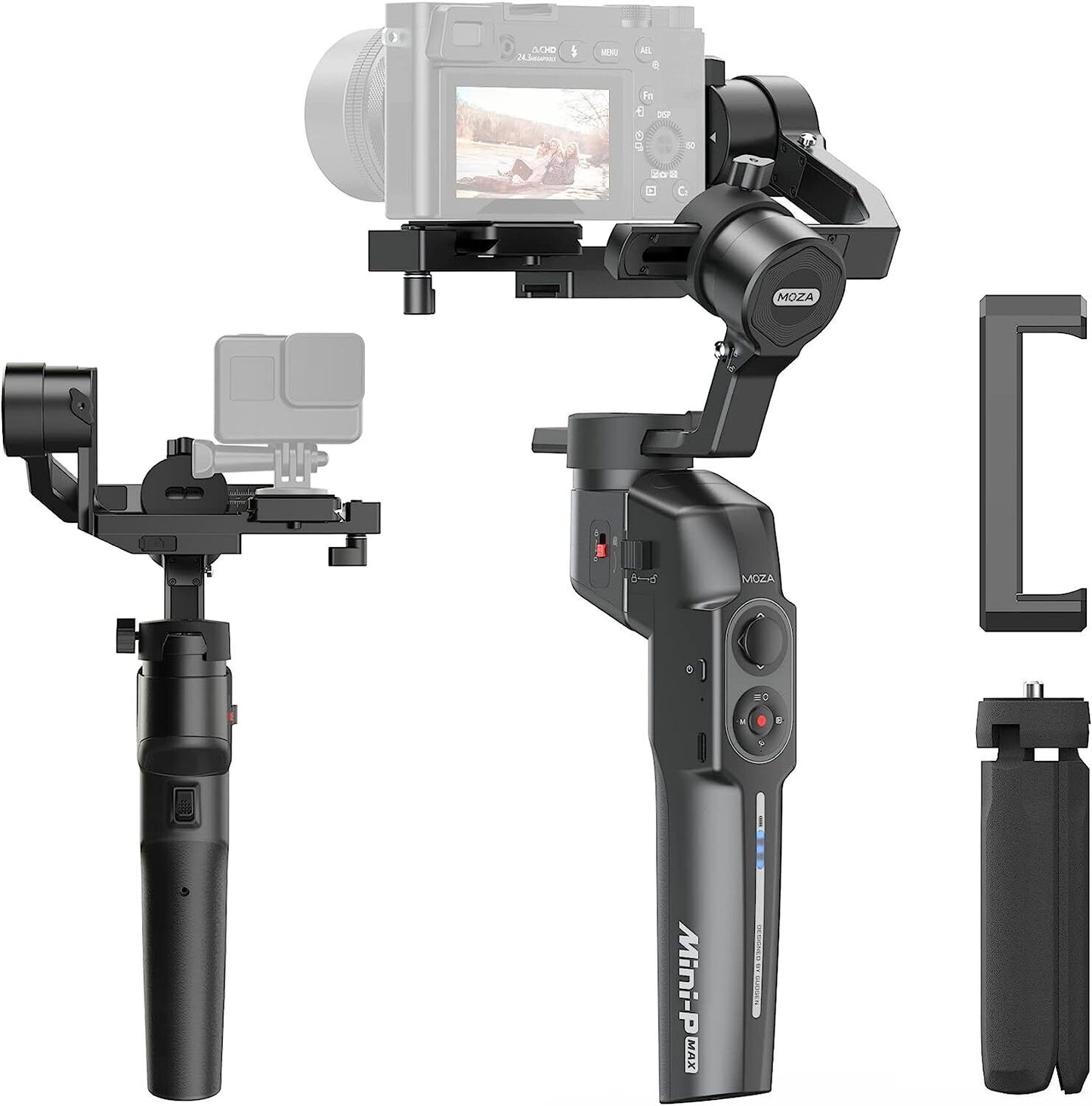 MOZA Mini P MAX Smartphone Gimbal Stabilizer, Foldable 3 Axis for Mirrorless Cam