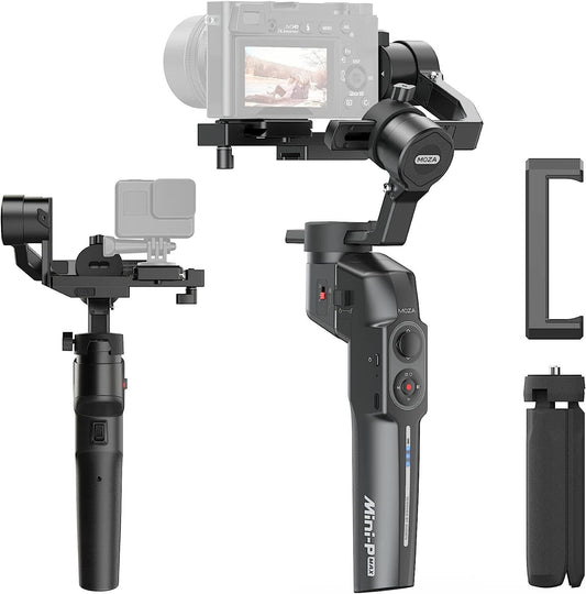 MOZA Mini P MAX Smartphone Gimbal Stabilizer, Foldable 3 Axis for Mirrorless Cam