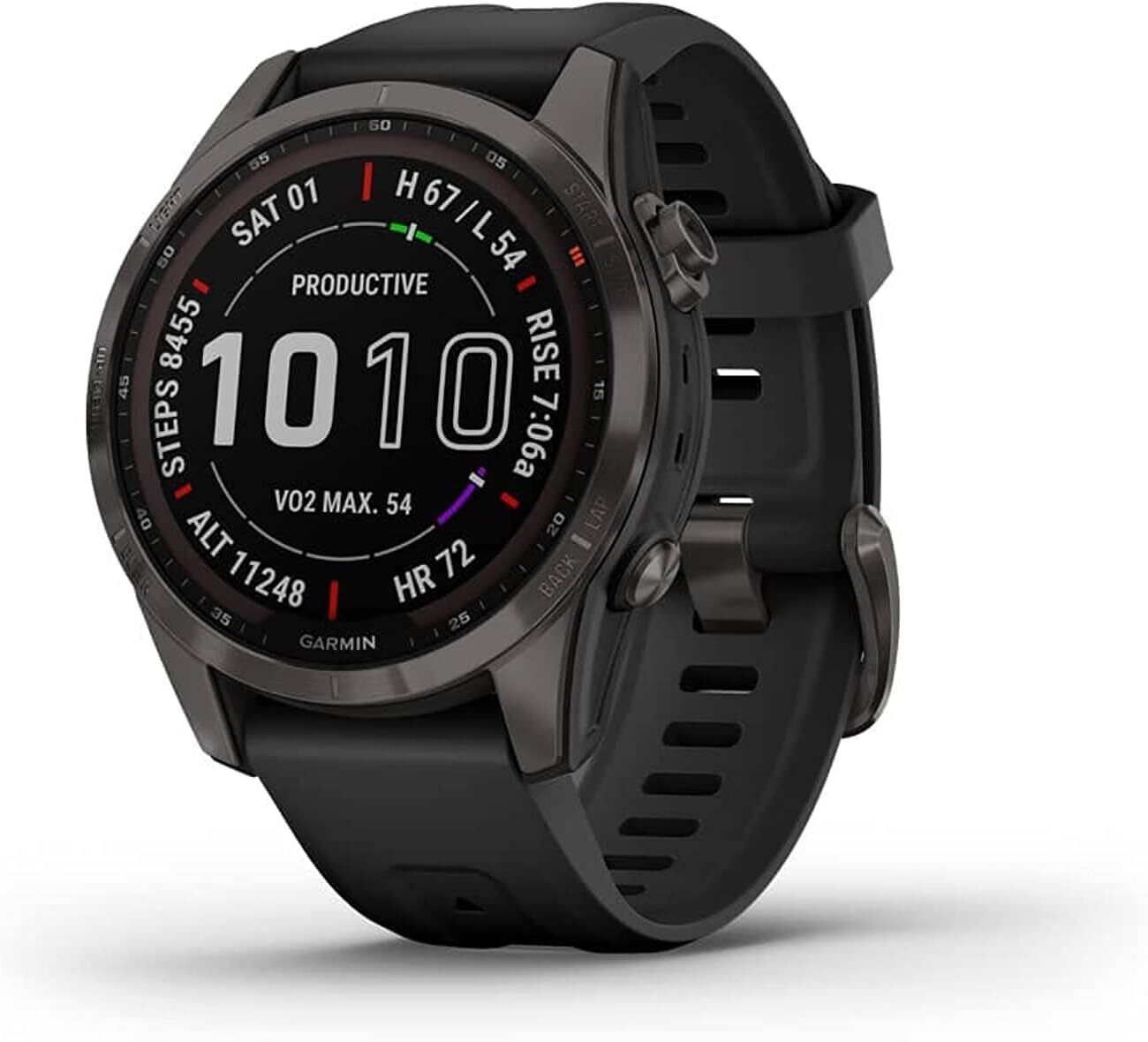 Garmin Fenix 010-02539-25 Fenix 7S Sapphire Solar, Titane Carbon/Games