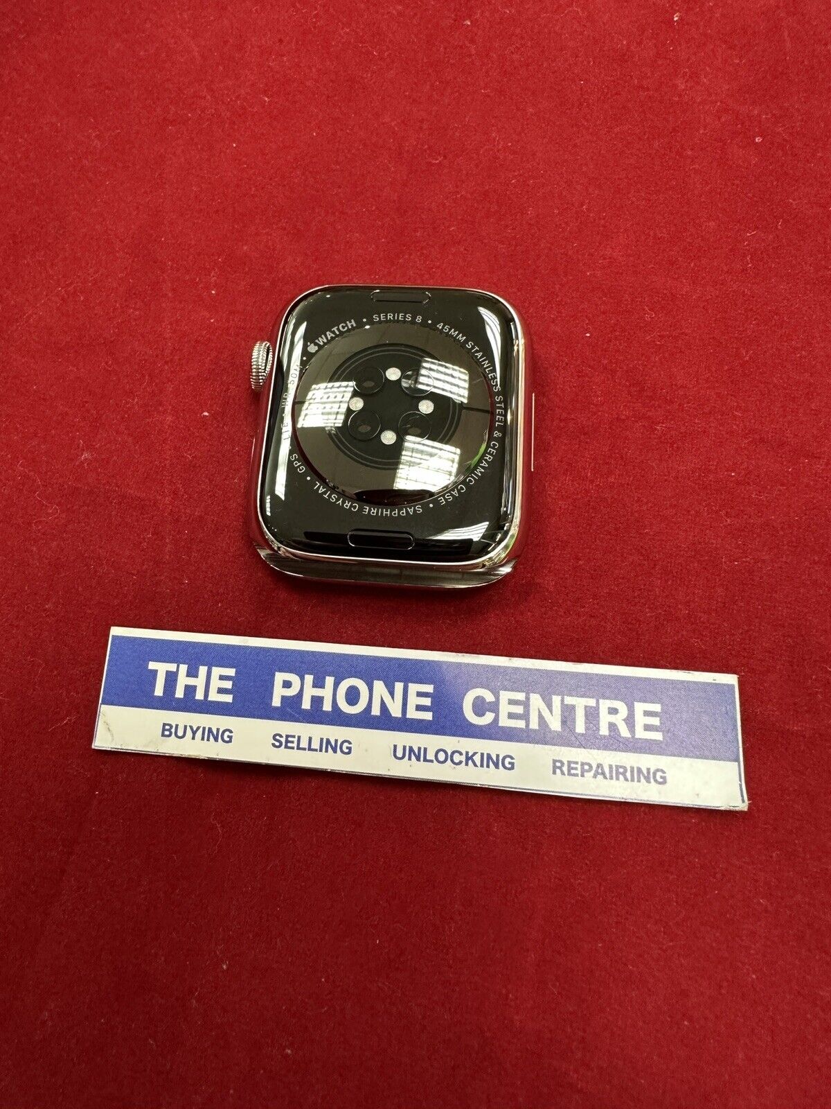 Apple Watch Series 8 GPS CELLULAR 45mm Silver Stainless Steel Case 100% Battery