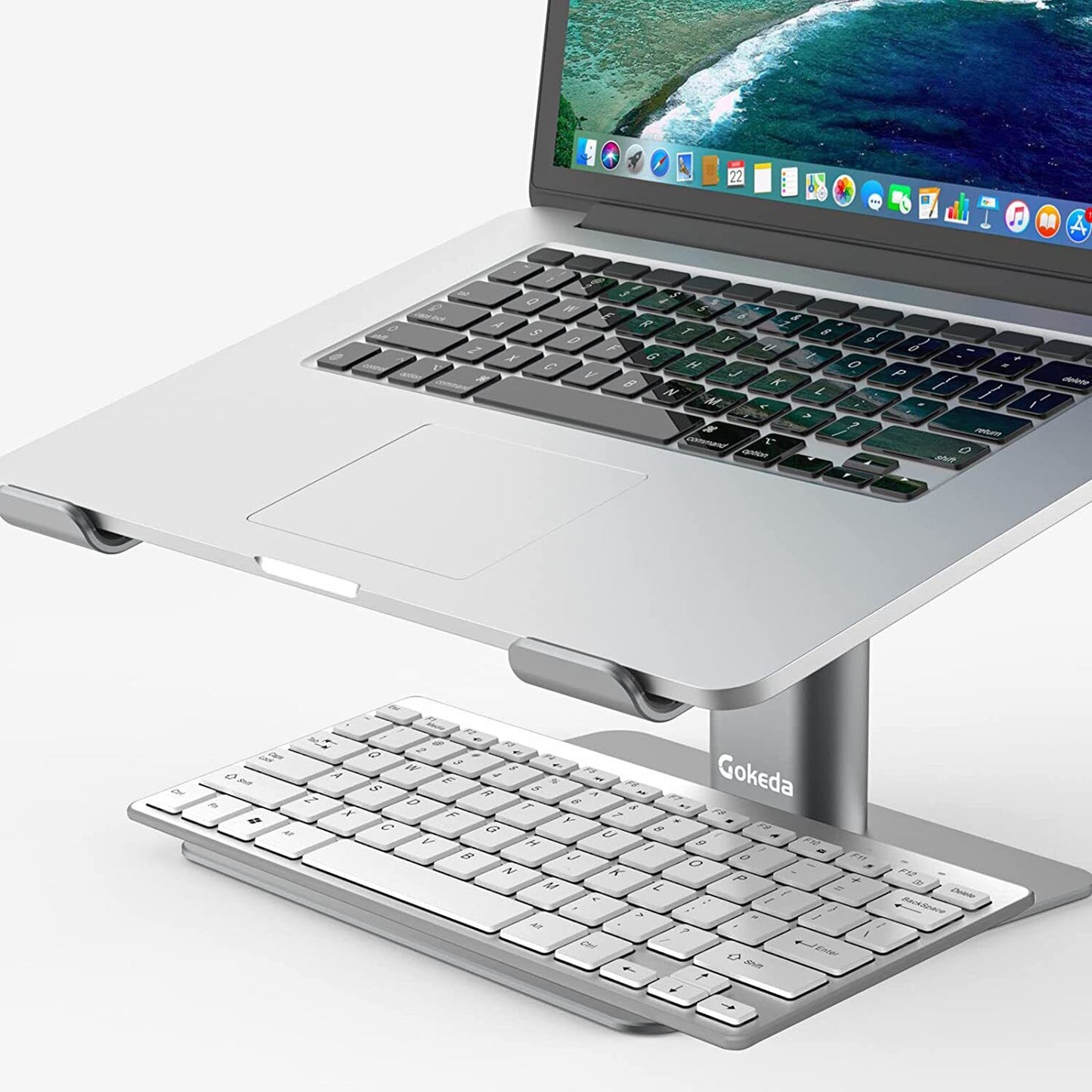 GOKEDA Lap Desk Laptop Stand for Desk, Aluminum Portable Ventilated 11-17"