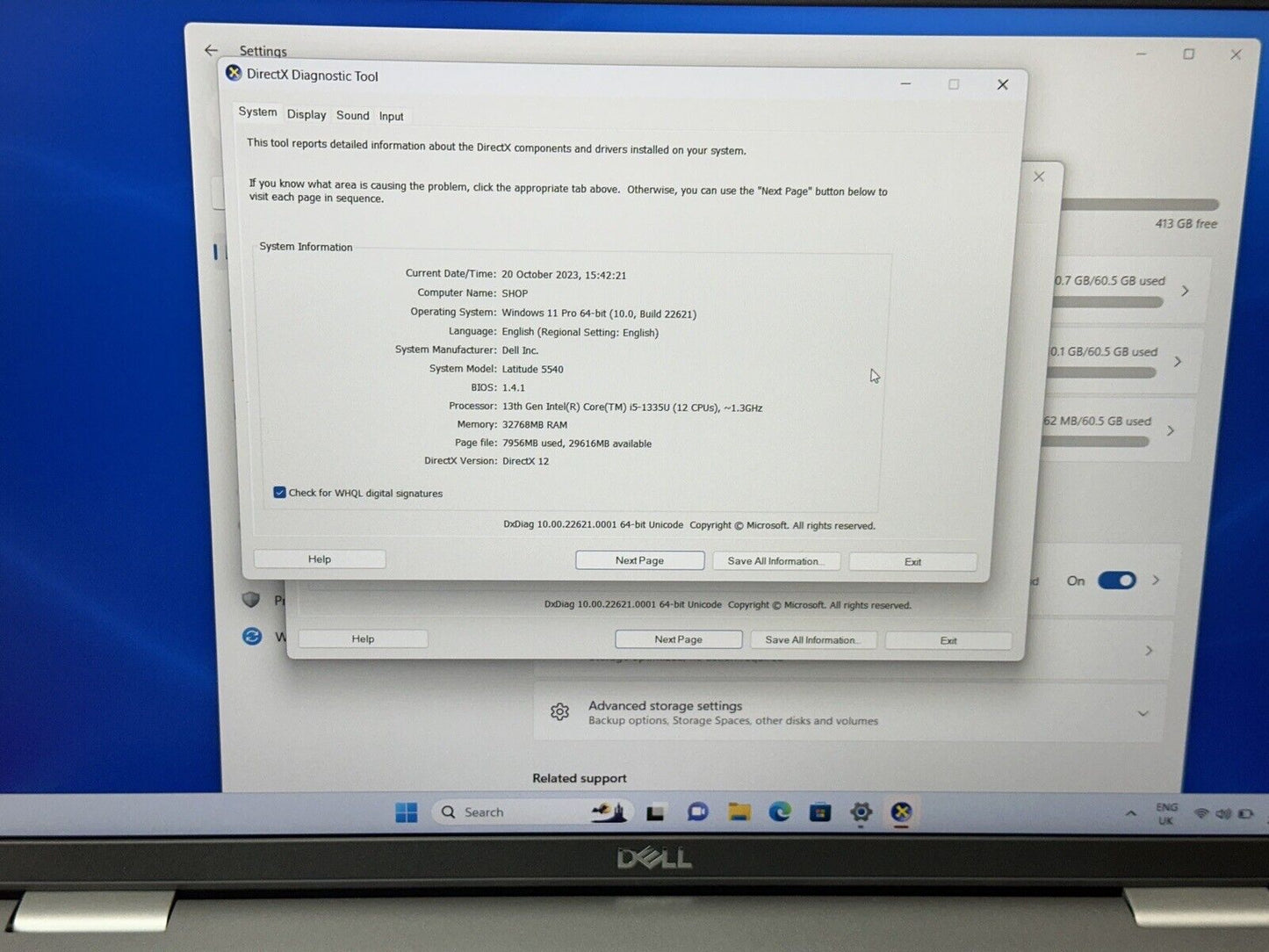 Dell Latitude Touchscreen 5540 Laptop i5-1345U 10 Core 32Gb 512Gb SSD FHD Win 11