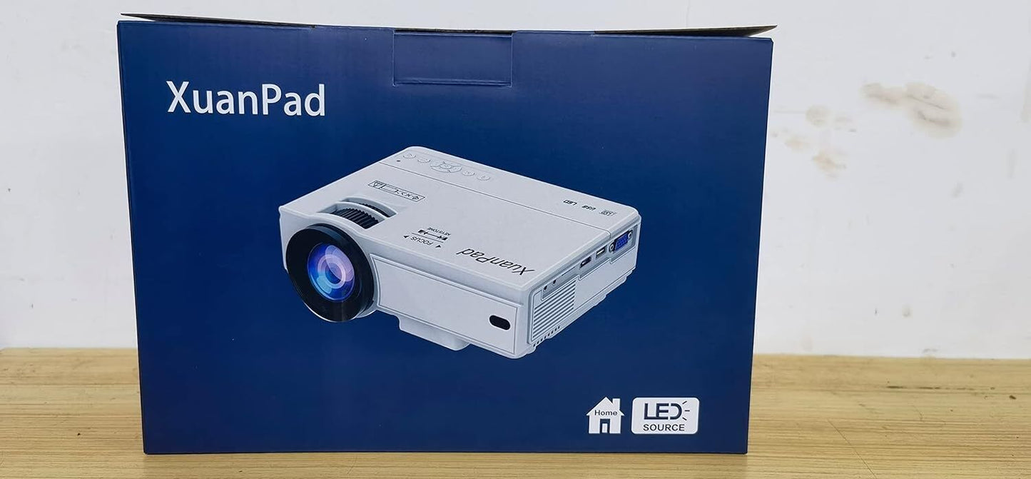 Xuanpad Mini Projector 2400 Lumens Portable Video Projector 55000 Hours