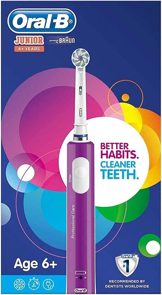 Oral-B Kids Junior Purple Electric Toothbrush for Age 6+ - Purple