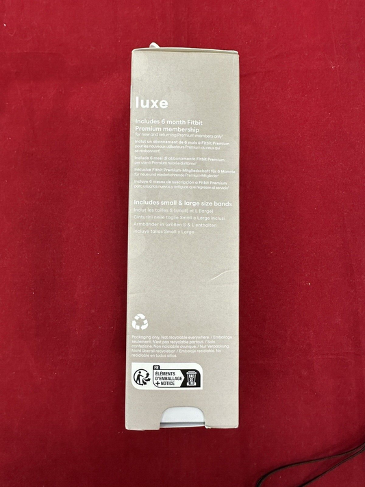 Fitbit Luxe Lunar White Band, Soft Gold Stainless Steel Case Activity Tracker