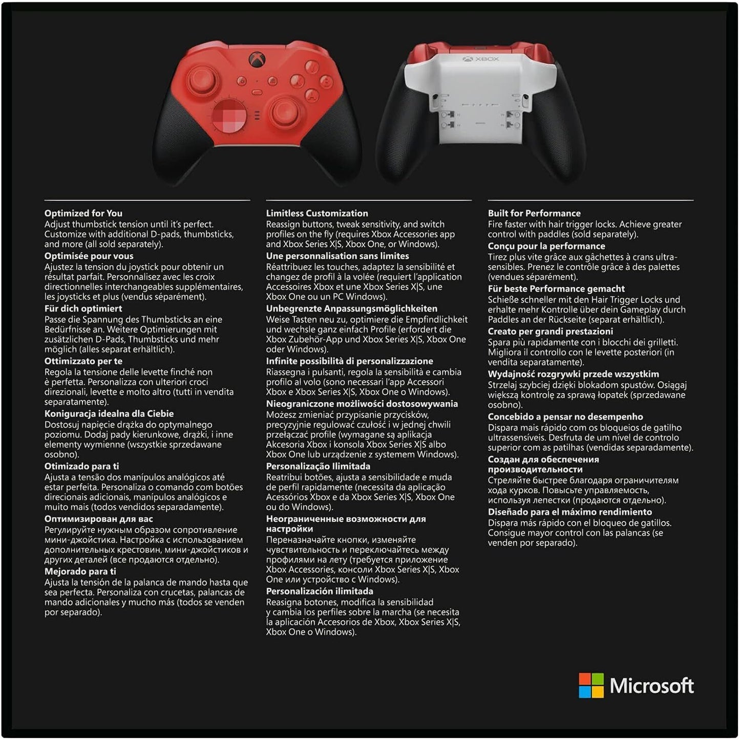Microsoft Elite Series 2 Wireless Controller for Xbox Series S/X/One - Red