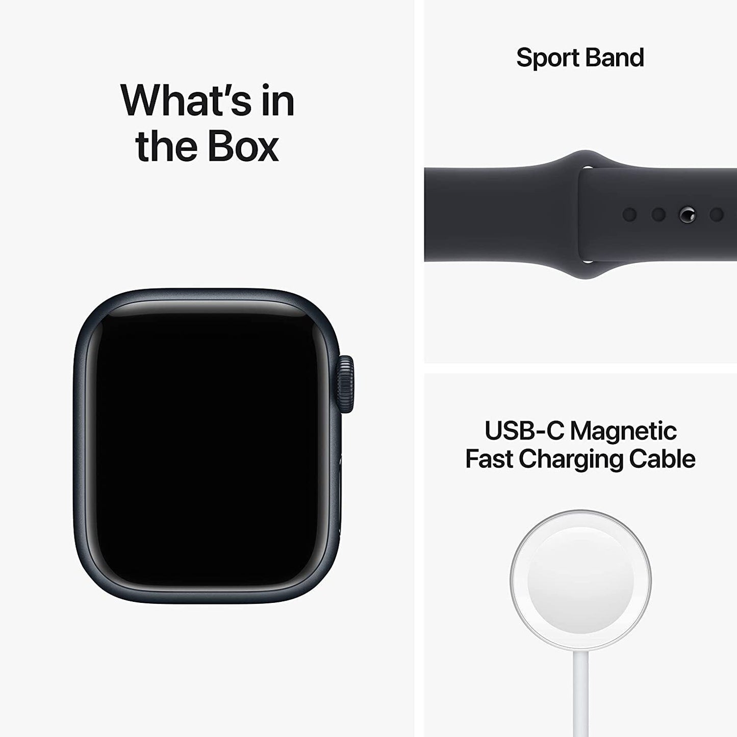 Apple Watch Series 8 41mm Midnight Aluminium Case with Sport Band, Regular (GPS)
