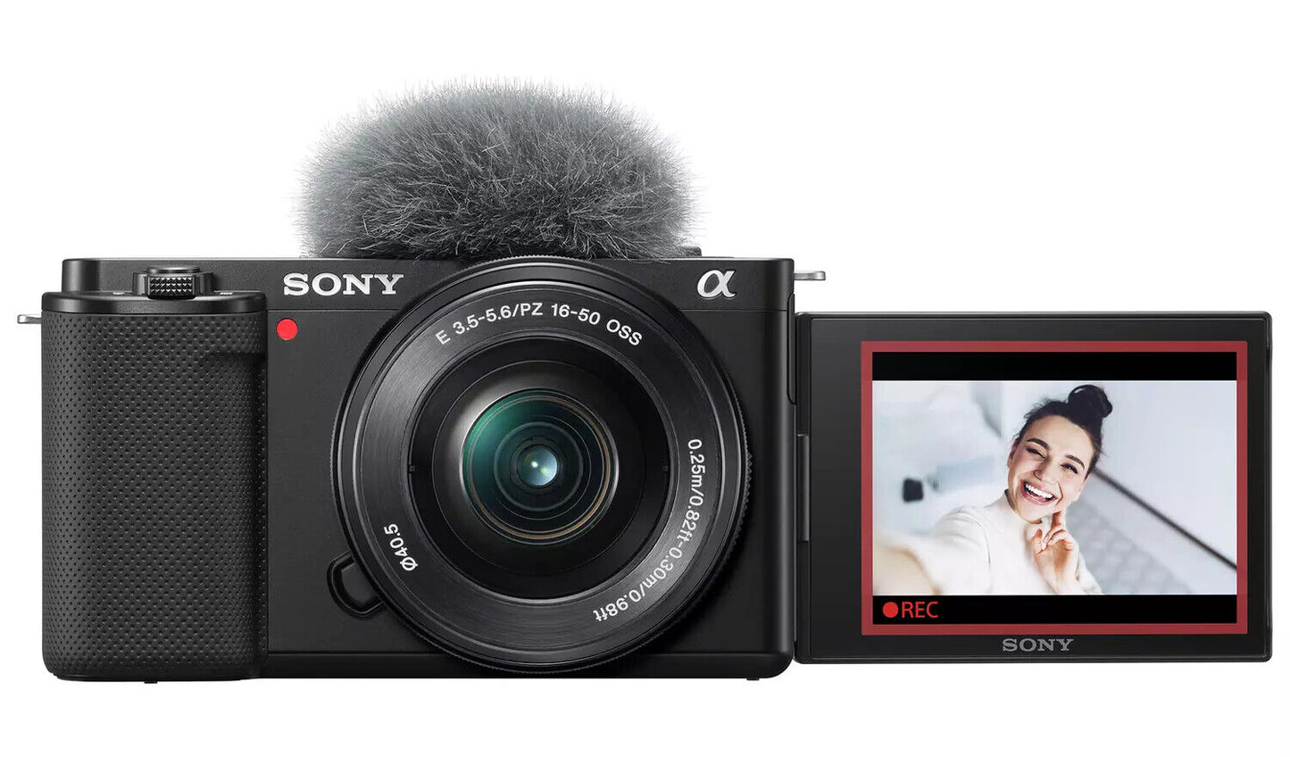 Sony Alpha ZV-E10 24.2MP Mirrorless Camera - Black (E PZ 16-50mm f/3.5-5.6 OSS)